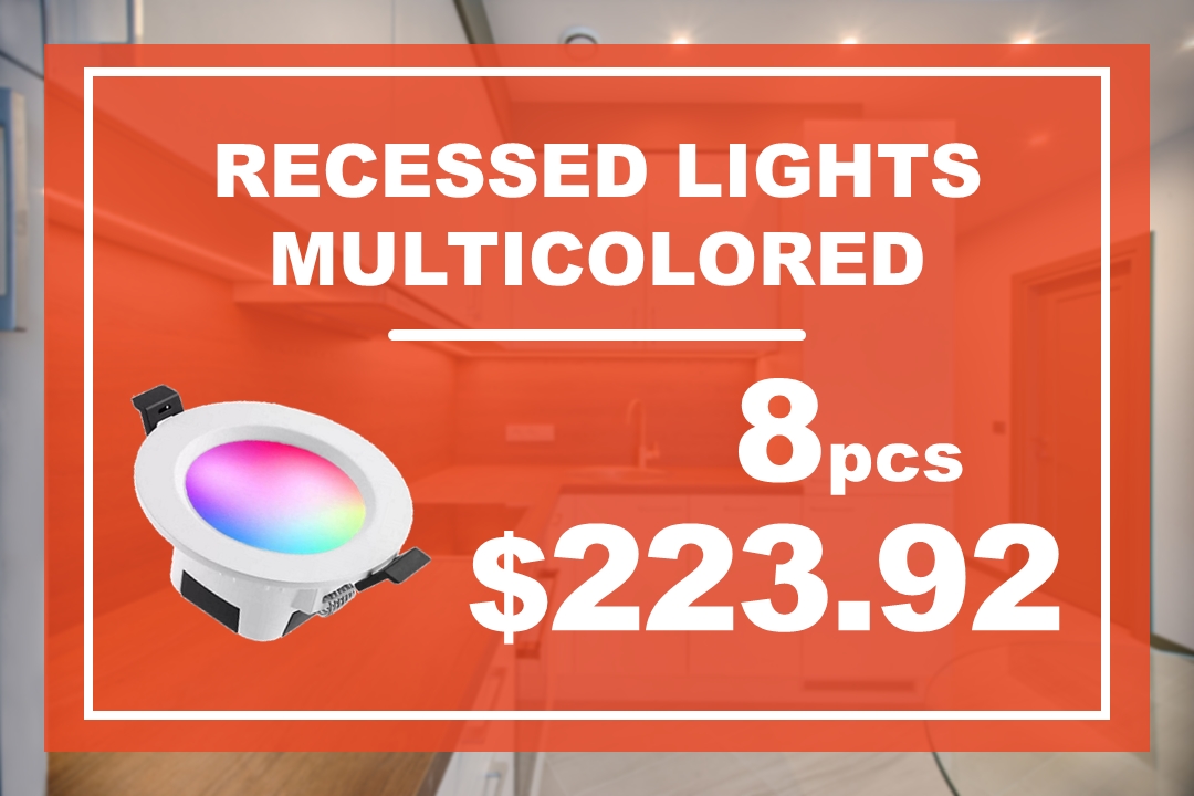 RECESSED LIGHTS MULTICOLORED 8 pz