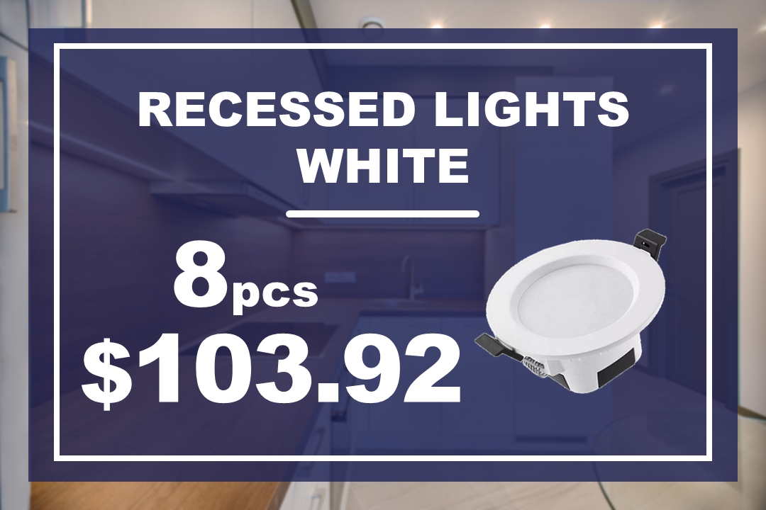 RECESSED LIGHTS WHITE 8 pz